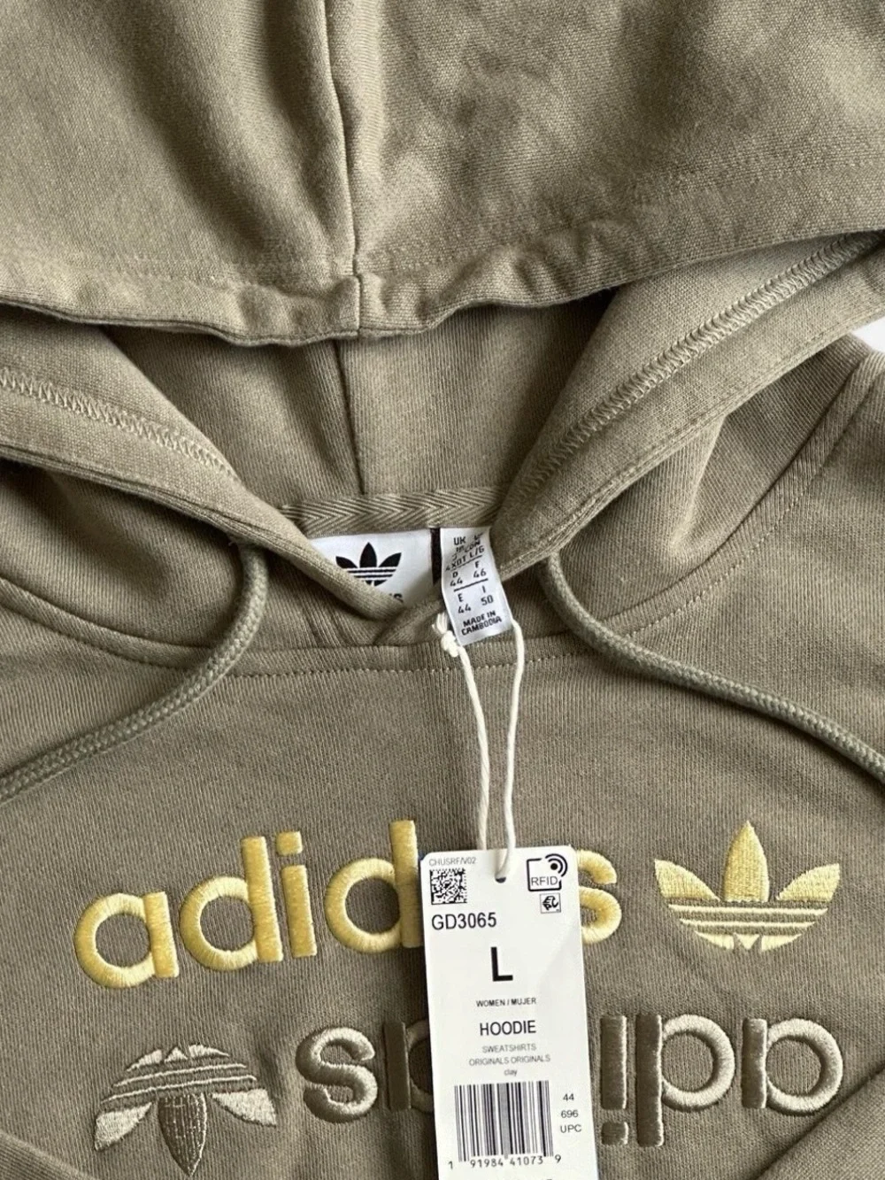 adidas Originals RYV Clay Embroidered Hoodie NWT L